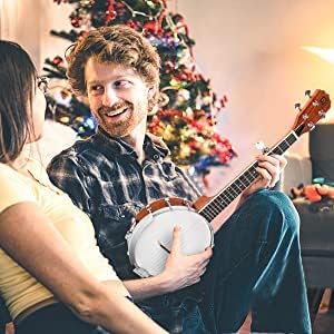 26-Inch Tenor Banjo by String: Portable Travel Kit with Remo Head, Mahogany Body, Bronze Strings, and Carrying Bag for Beginners