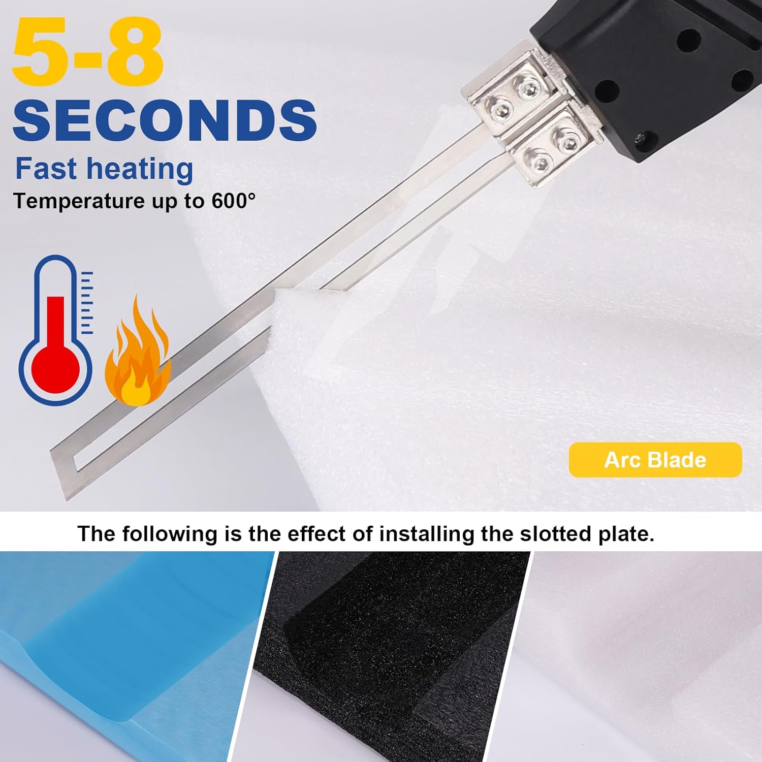 K2NSB 200W Electric Foam Cutter with Slotting, Air-Cooled Hot Knife for Styrofoam, EPP, EPS, XPS, EPE, KT Board  C 4 Blades Included