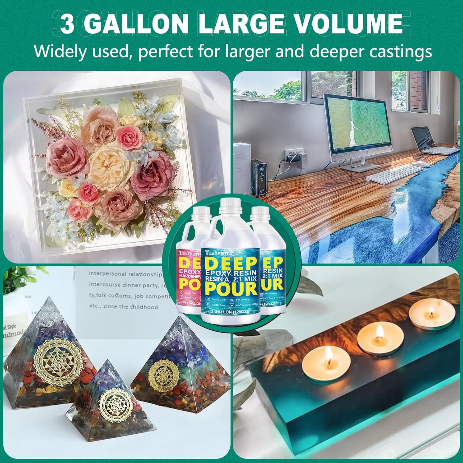 Deep Pour Epoxy Resin, Epoxy Resin Kit for 2-4