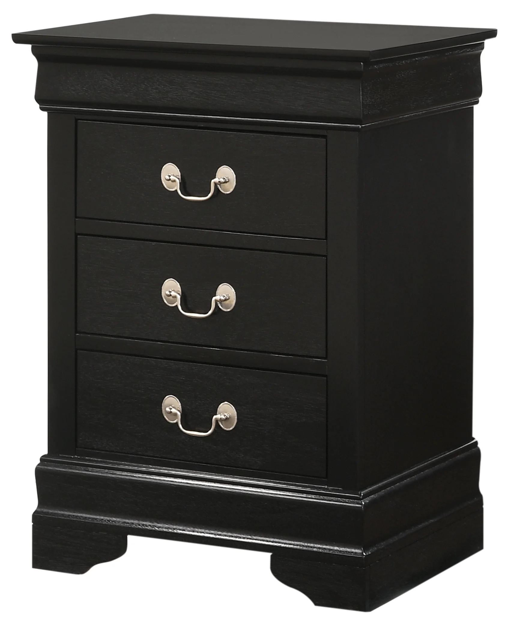 DeeHome Glory Furniture Louis Phillipe G3150-3N 3 Drawer Nightstand , Black