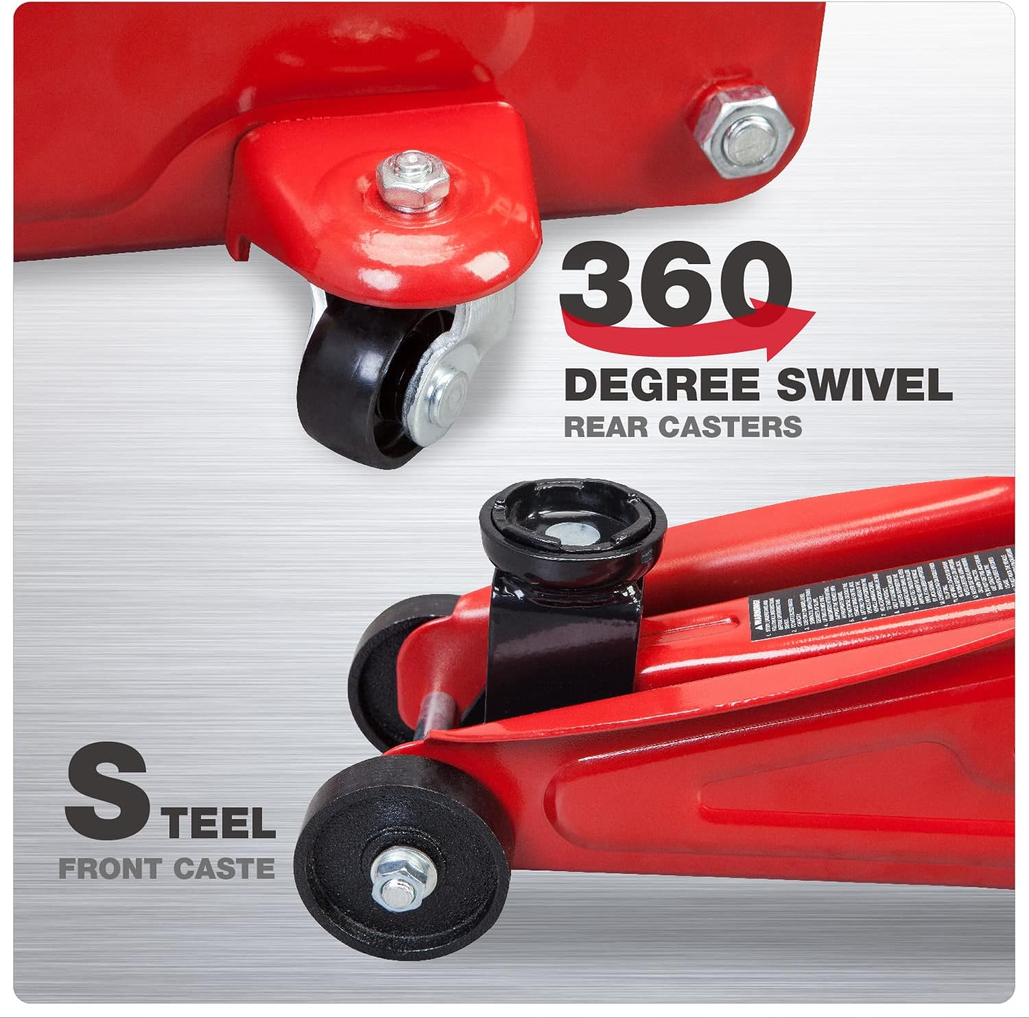 Red Aluminum & Steel 3 Ton Hydraulic Floor Jack with Quick Lift Pump