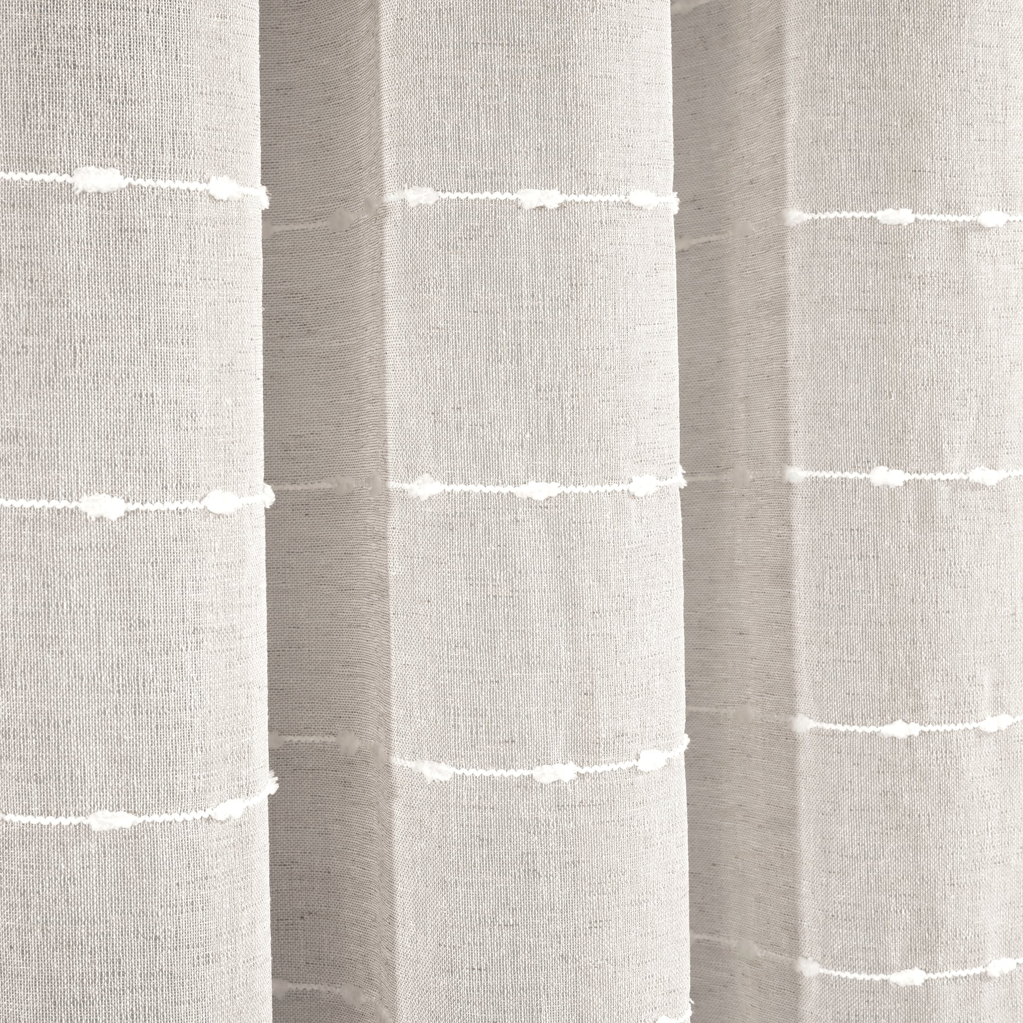 Lush Decor Farmhouse Textured Grommet Sheer Window Curtain Panel Pair