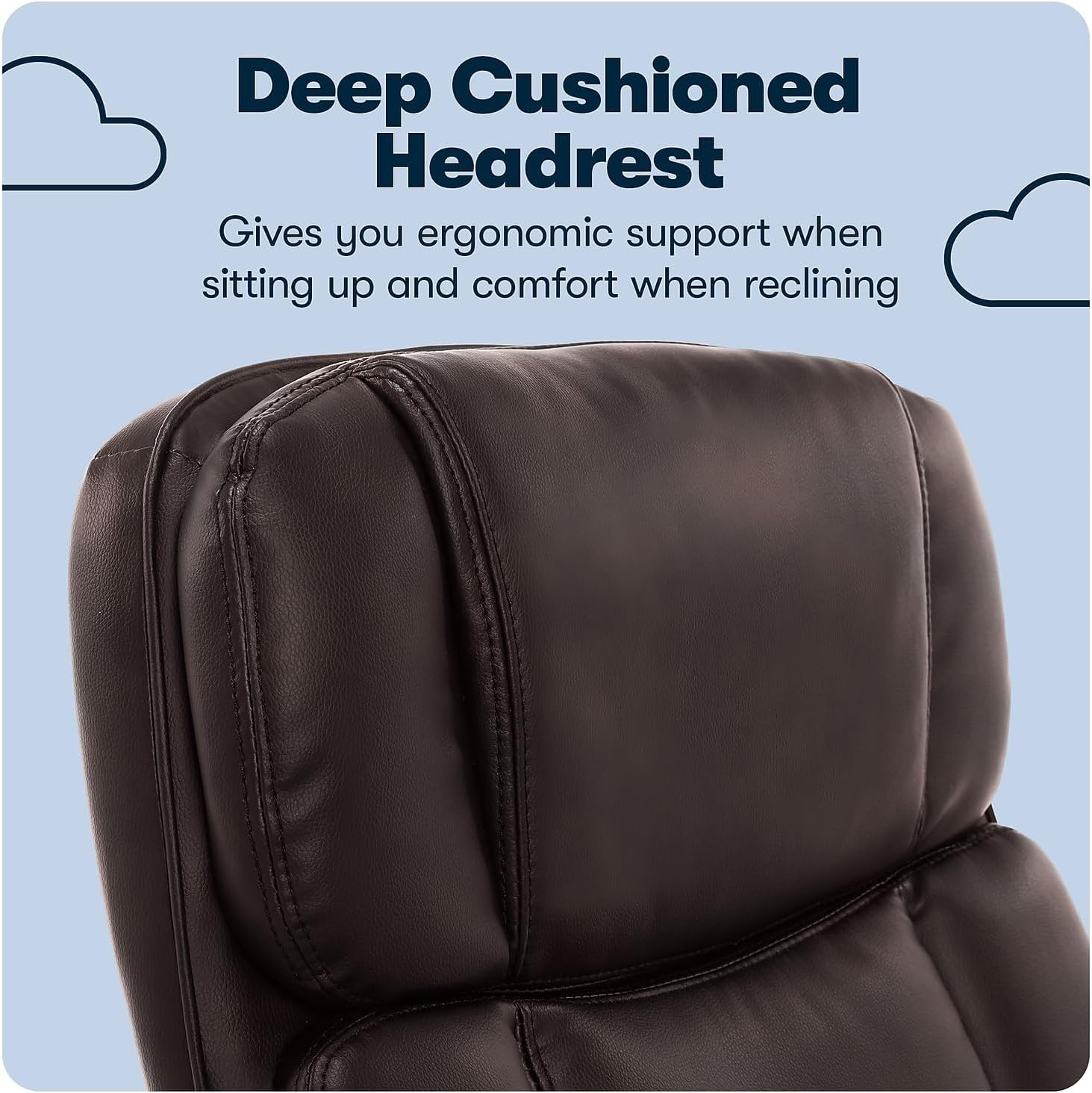 Fairbanks Big and Tall High Back Executive Office Ergonomic Gaming Computer Chair with Layered Body Pillows, Contoured Lumbar Zone, Black