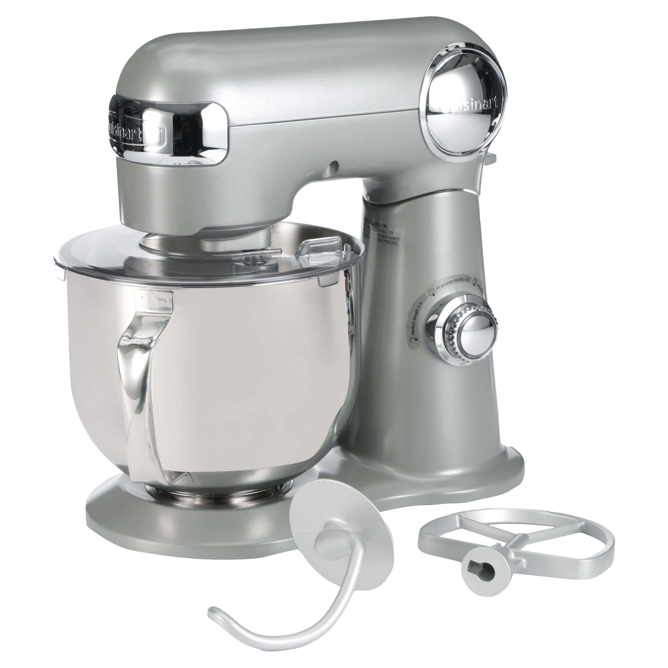 Brushed Chrome Stand Mixer 5.5-Quart, 500W Motor, 12 Speeds, Tilt-Head, Includes Accessories
