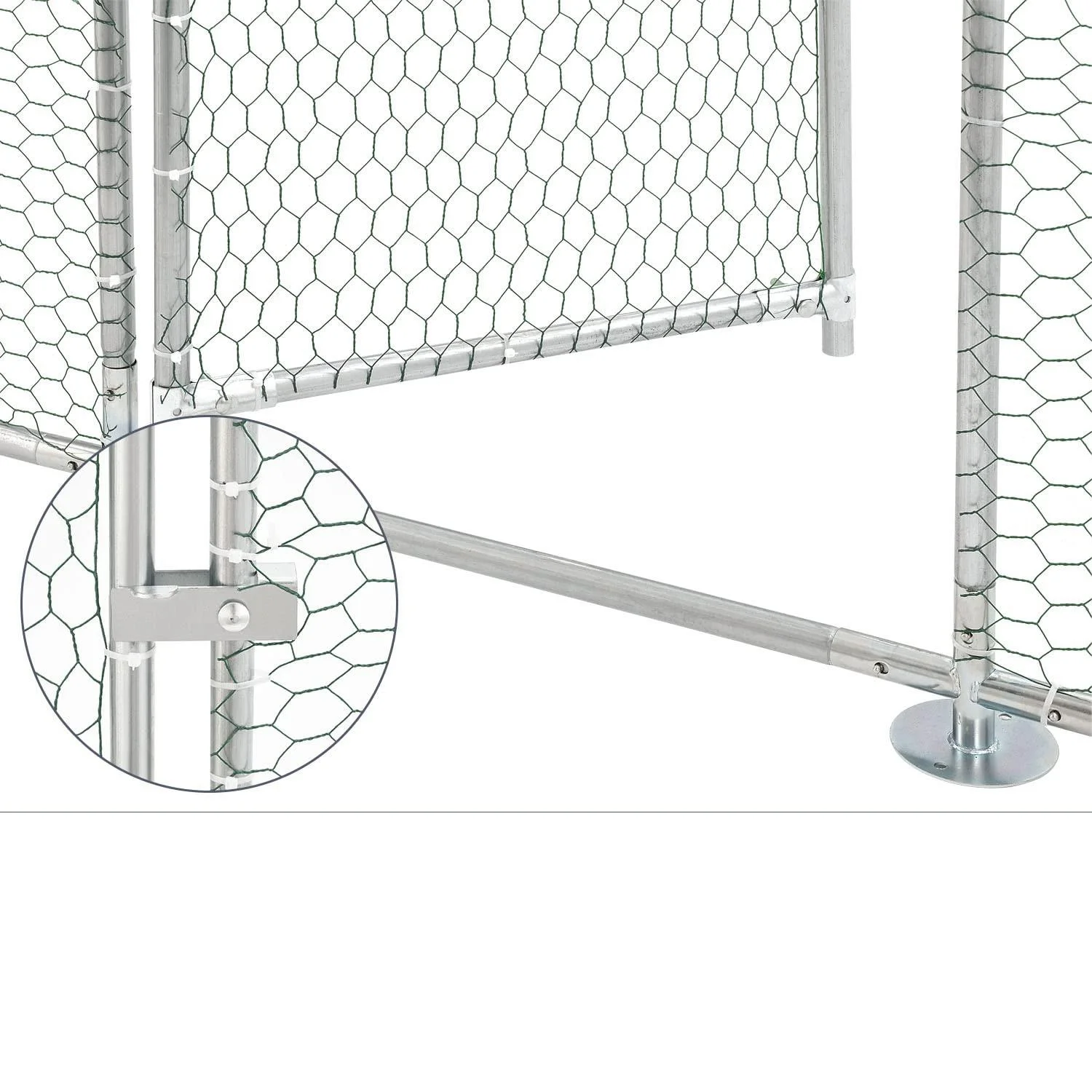 Large Metal Chicken Coop, Walk-in Chicken Run,Galvanized Wire Poultry Chicken Hen Pen Cage, Rabbits Duck Cages with Waterproof and Anti-Ultraviolet Cover for Outside(10' L x 6.6' W x 6.56' H)