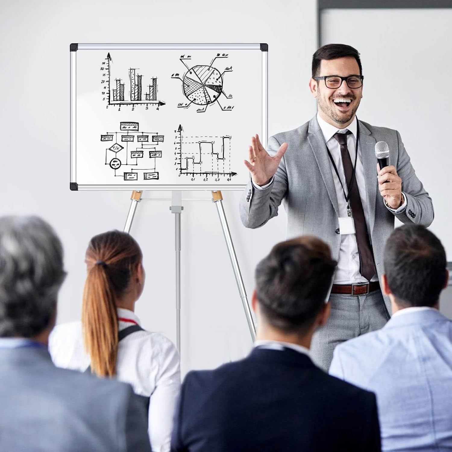 Portable Easel Stand for Sign & Painting 17''-58'' Adjustable Height Painting Easel with Bag - Tabletop Art Easel for Painting Canvas Stand Poster Stand & Wedding Signs Stand - Metal Tripod