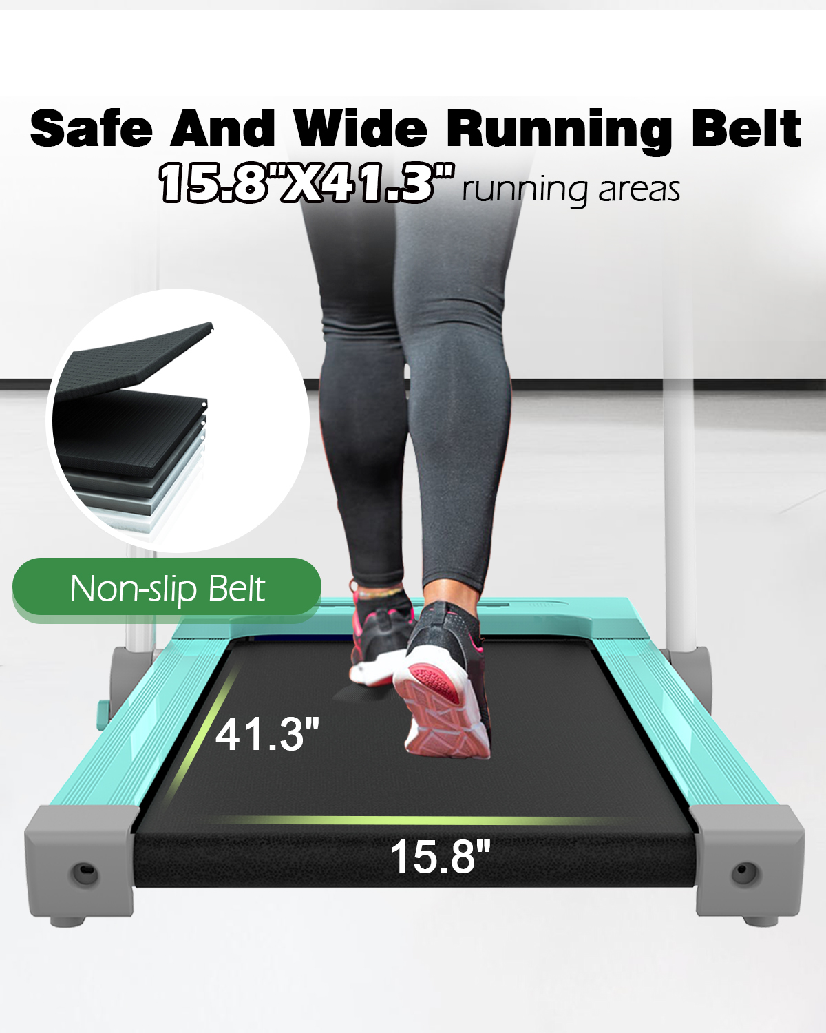 FYC 2 in 1 Under Desk Treadmill - 2.5HP 265LBS Capacity Foldable Folding Electric Running Walking Machine Easy Use and Store for Home and Office, Space Save, Easy Installation (Green)