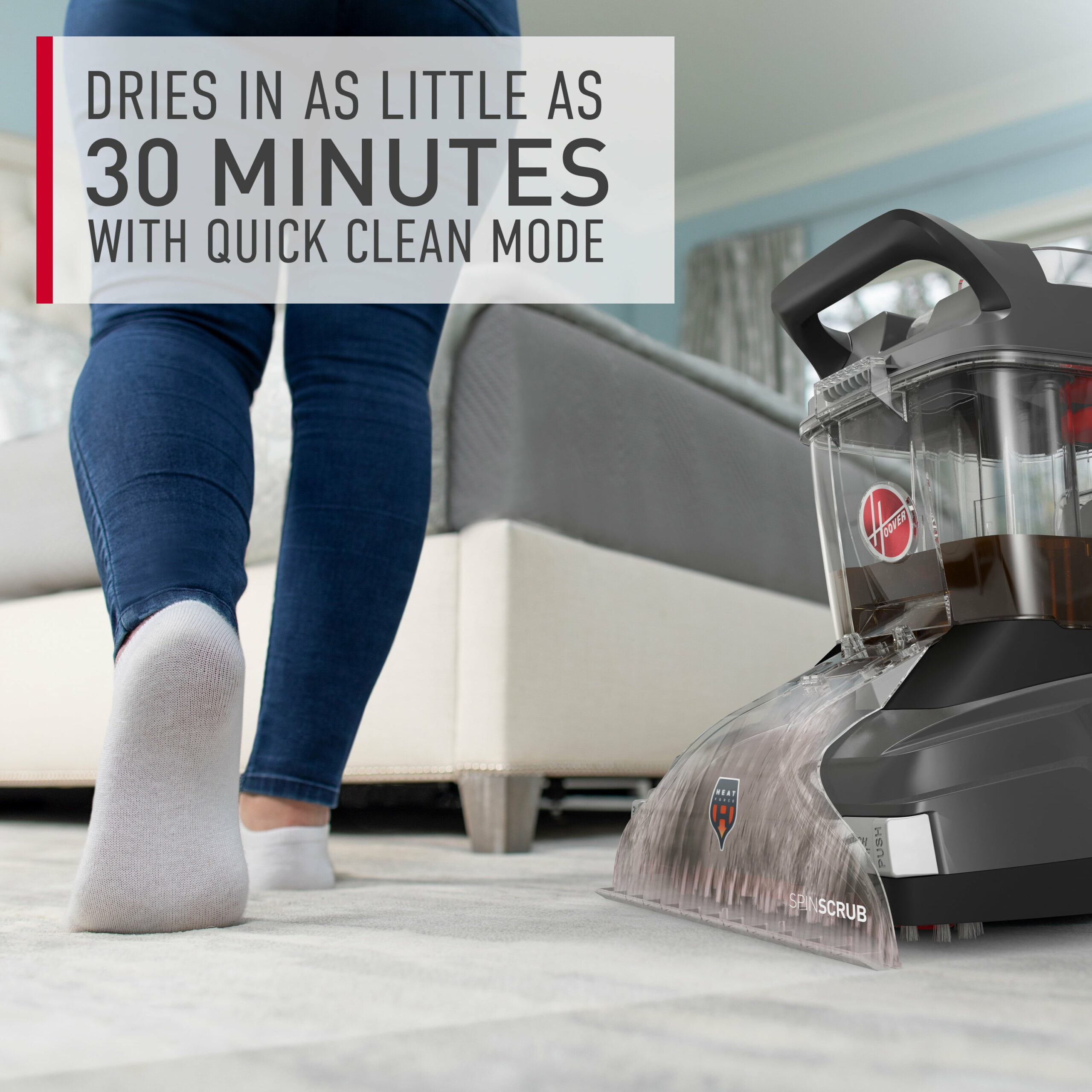 Hoover PowerScrub XL Upright Carpet Cleaner FH68010 with SpinScrub Brushes and HeatForce Technology