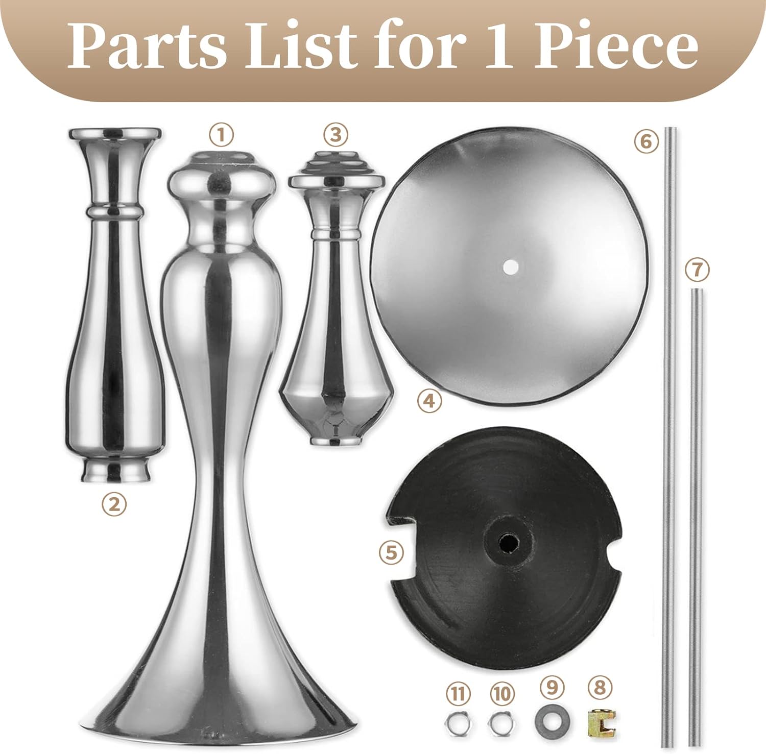 Elegant Silver Metal Wedding Centerpiece Stand 31.5     C Tall Tabletop Decor for Events & Parties