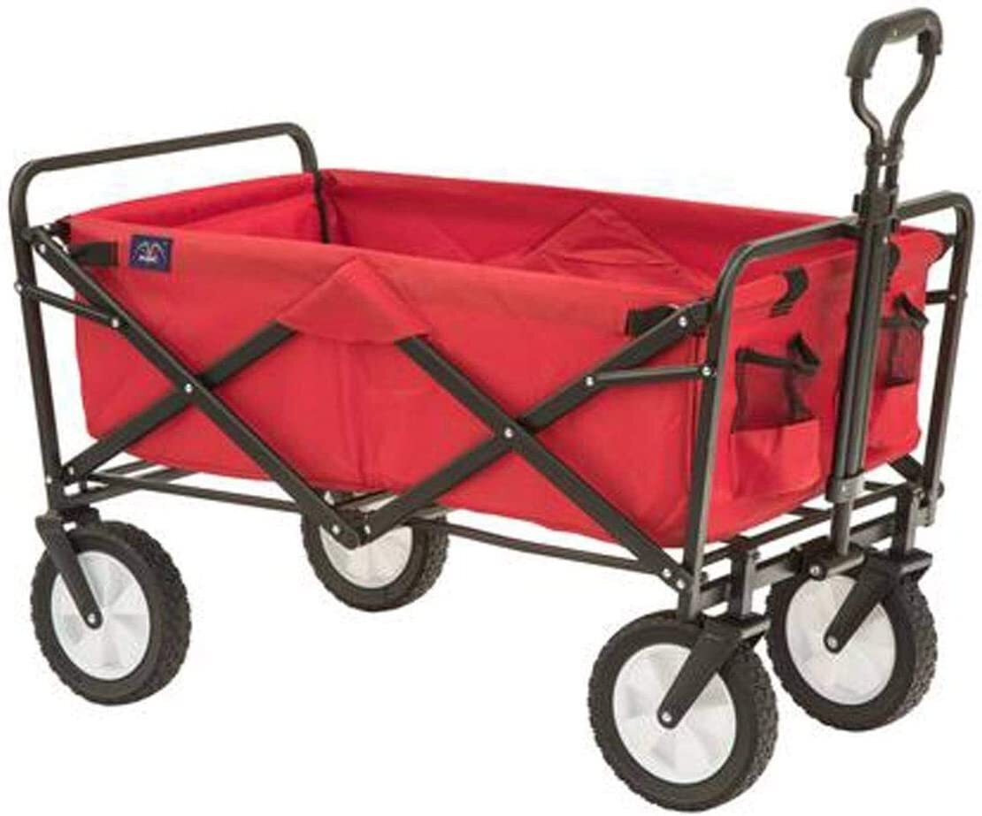 Collapsible Utility Wagon  C Heavy-Duty Foldable Outdoor Cart, 150 lbs Capacity, Adjustable Handle, Compact Storage, 600D Fabric, Ideal for Events & Beach Trips