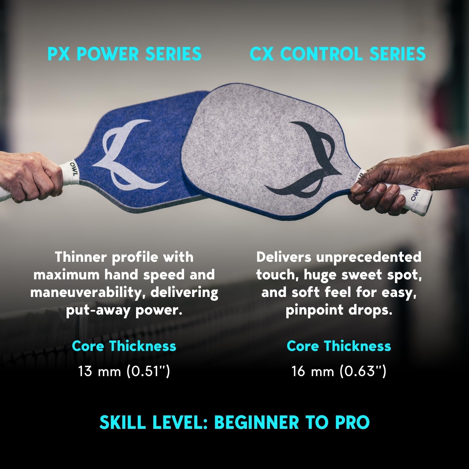 The OWL Paddle, Premium Pickleball Paddle Revolutionary Pickleball Paddle, Quiet Pickleball Paddle