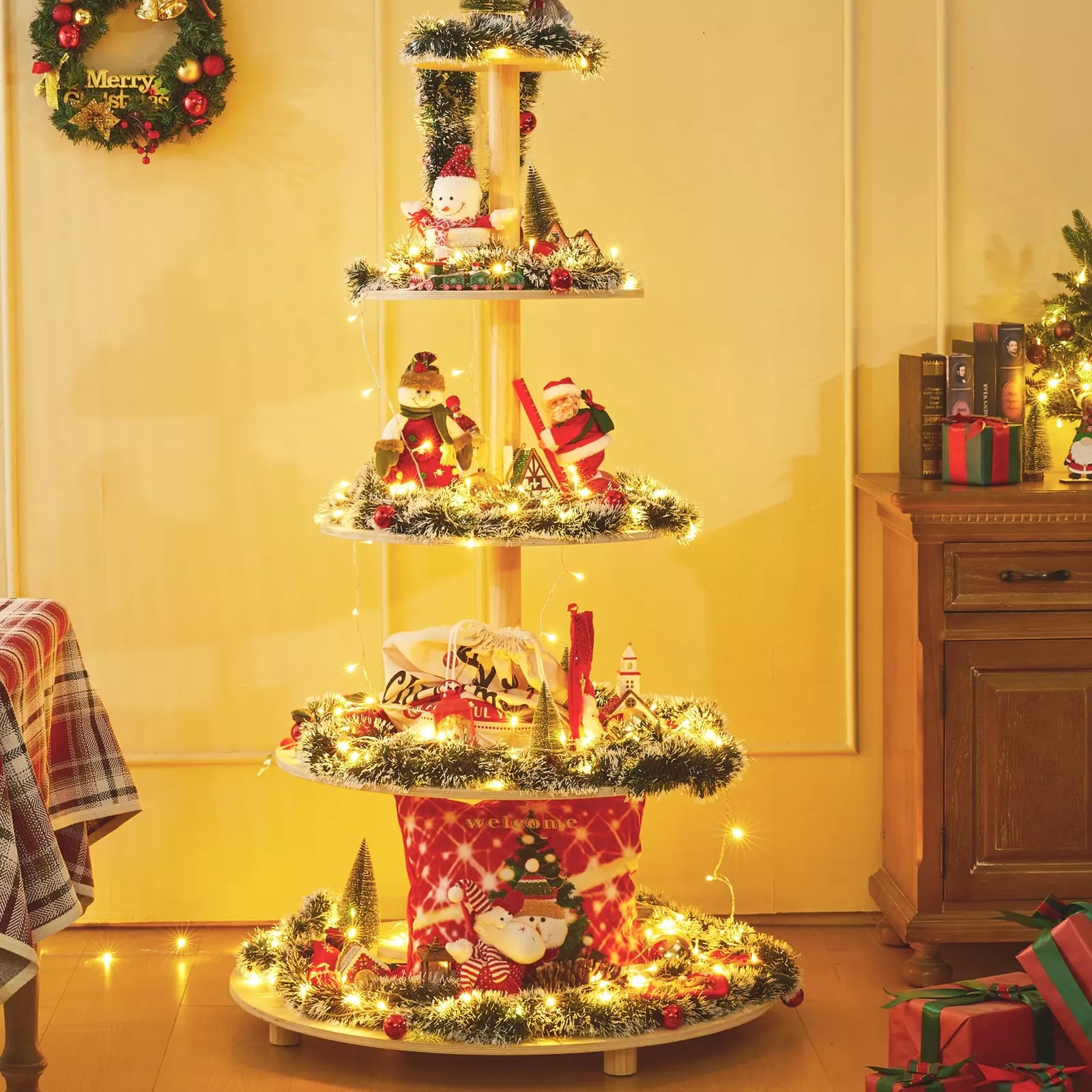 5.15Ft Christmas Tree, 5 Tier Christmas Tree