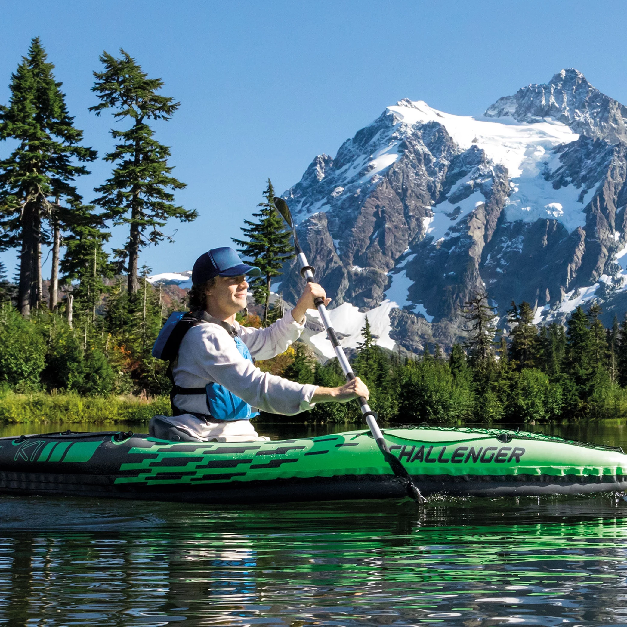 Intex Challenger K1 Inflatable Kayak with Oar and Hand Pump