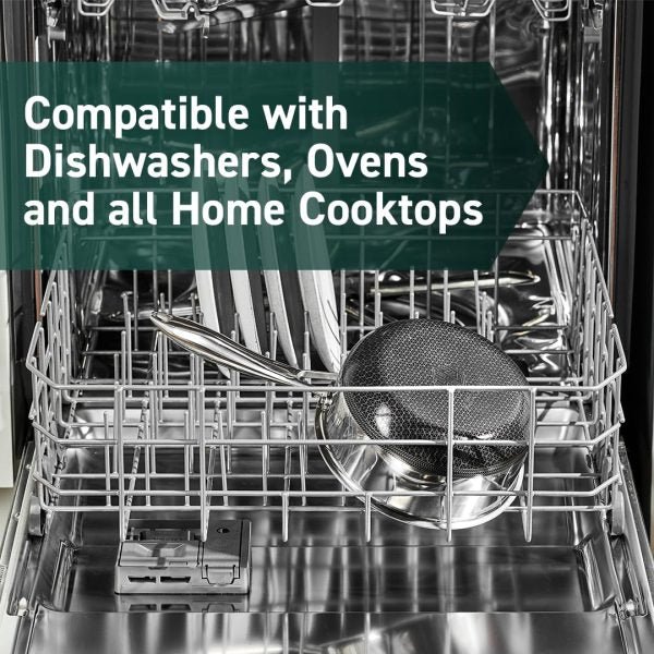 HexClad Hybrid Nonstick 6-Piece Pot Set, Dishwasher Safe