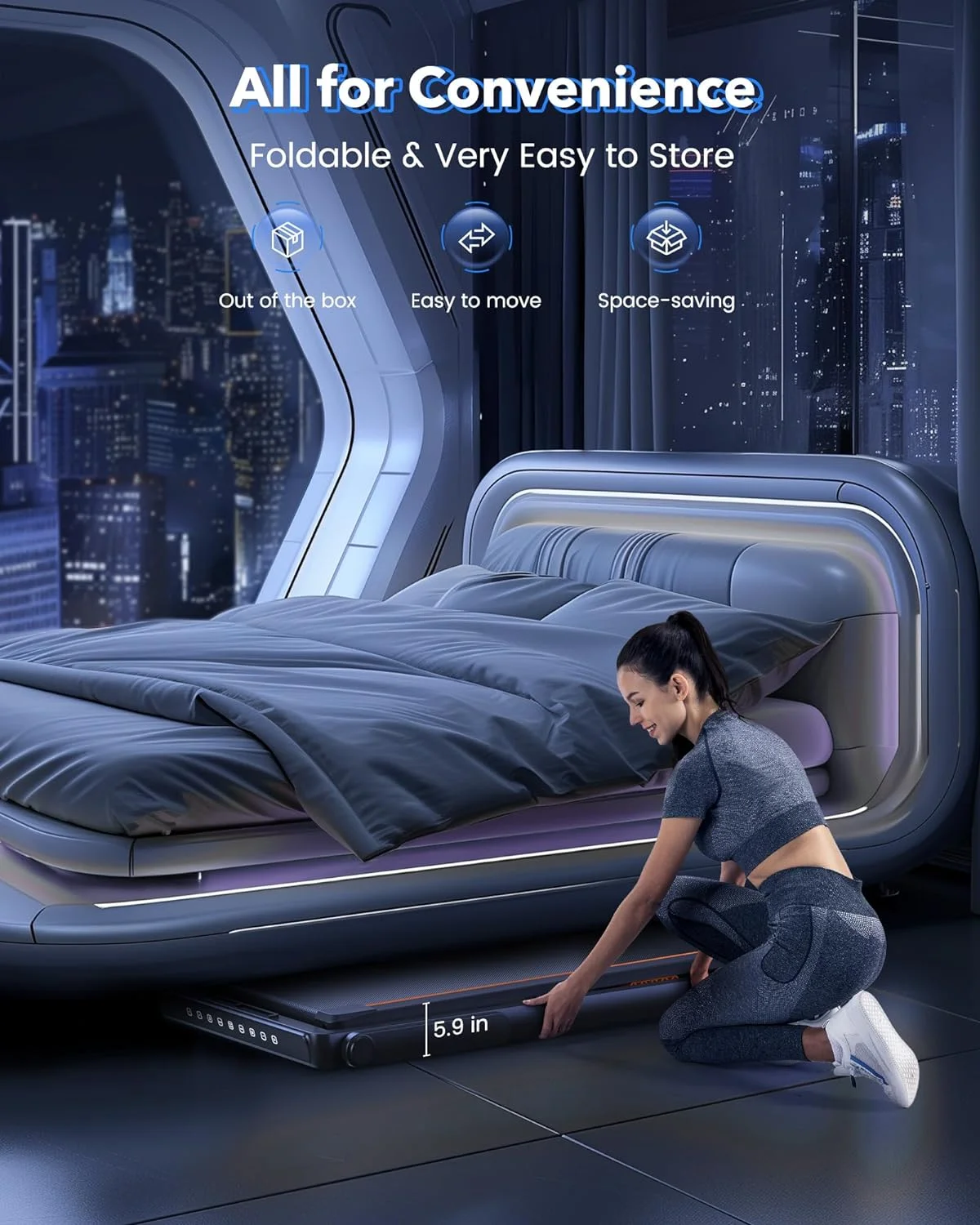 Walking Pad Treadmill with Auto Incline, 9% Incline Treadmill with 3 Slopes, 300LBS Weight Capacity Under Desk Treadmill for Home/Office