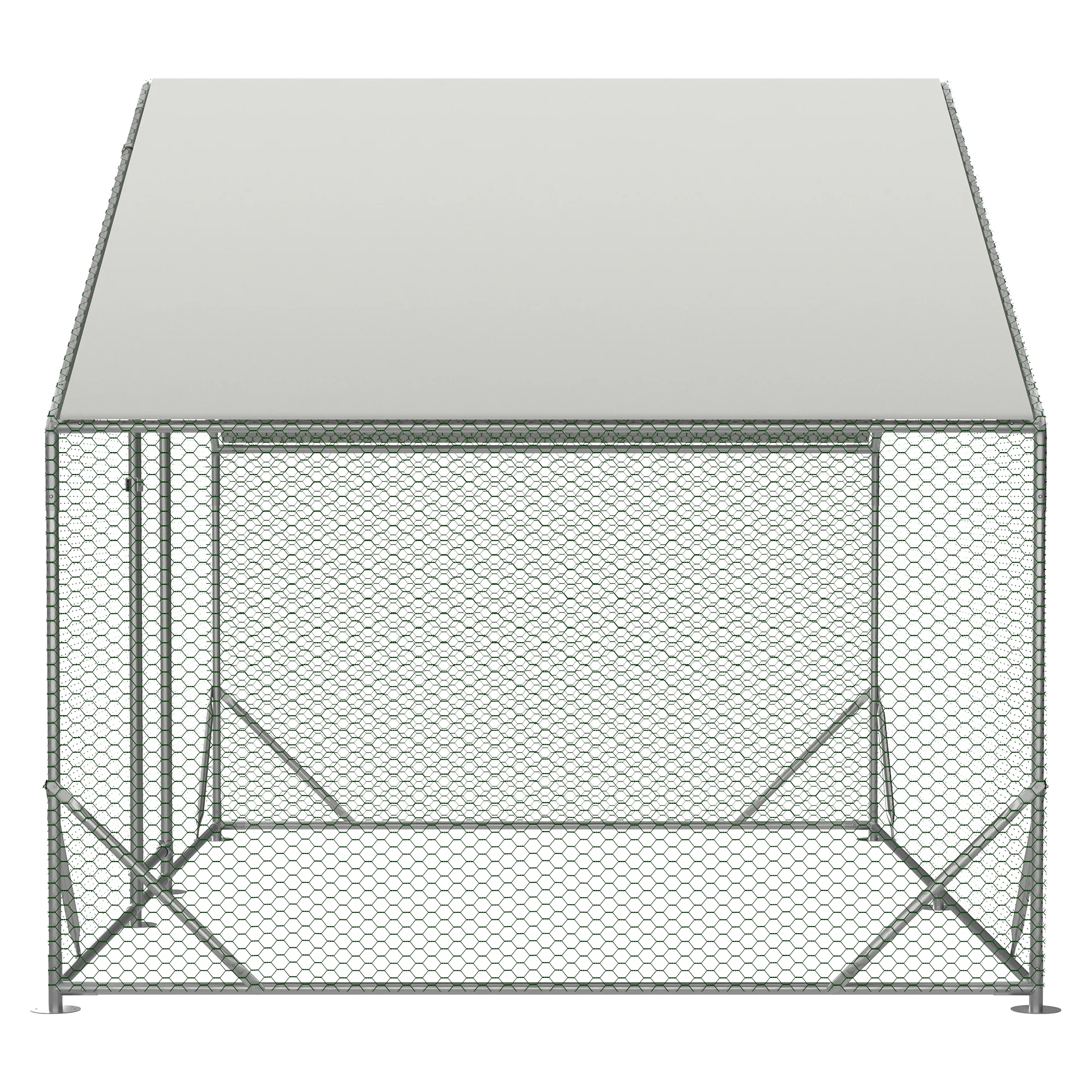 Large Metal Chicken Coop, Walk-in Chicken Run,Galvanized Wire Poultry Chicken Hen Pen Cage, Rabbits Duck Cages with Waterproof and Anti-Ultraviolet Cover for Outside(10' L x 6.6' W x 6.56' H)