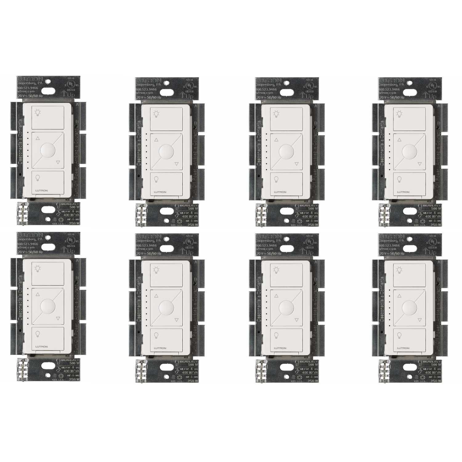 Lutron Caseta ELV+ Smart Dimmer Switch, 250W LED, Alexa Compatible, White, 2-Pack