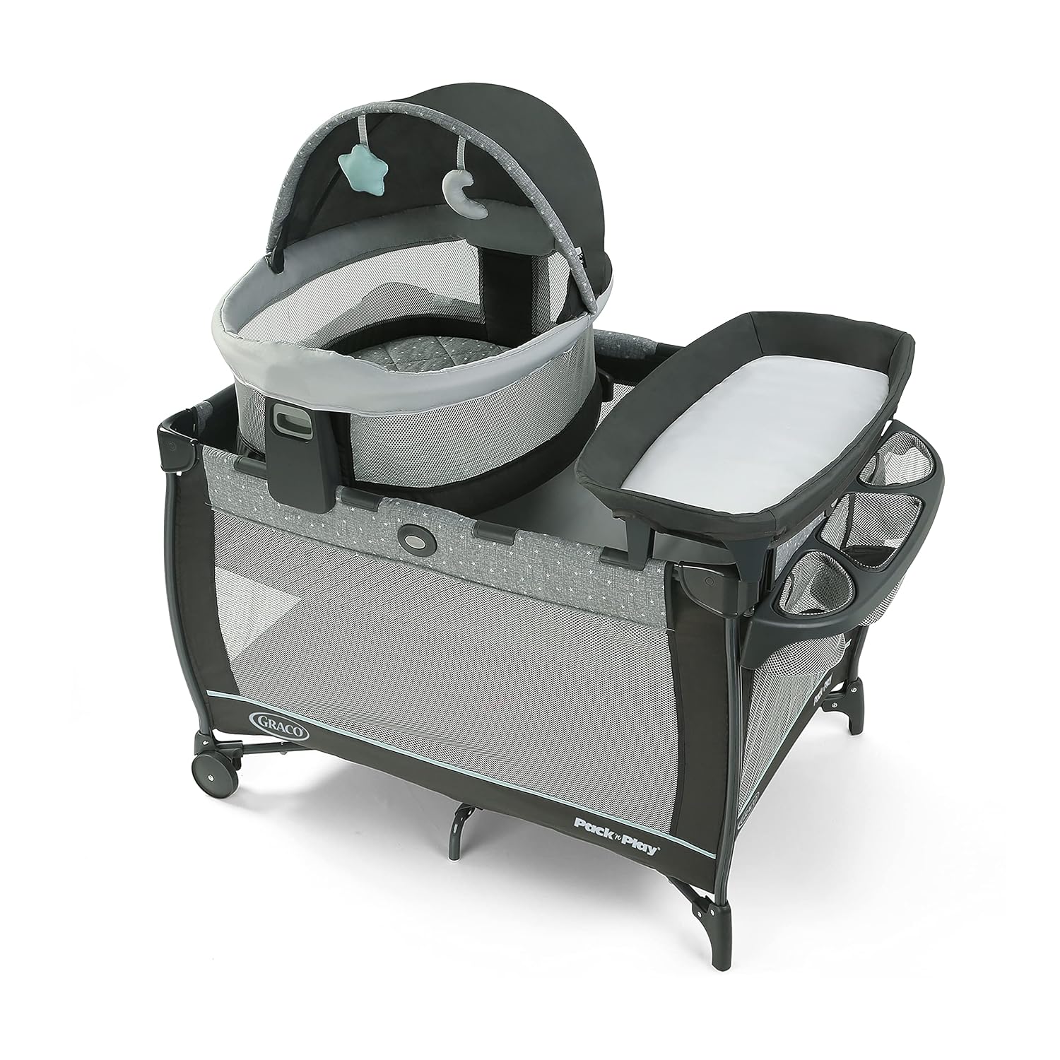 Graco Pack 'n Play Close2Baby Bassinet Playard Features Portable Bassinet Diaper Changer and More, Derby