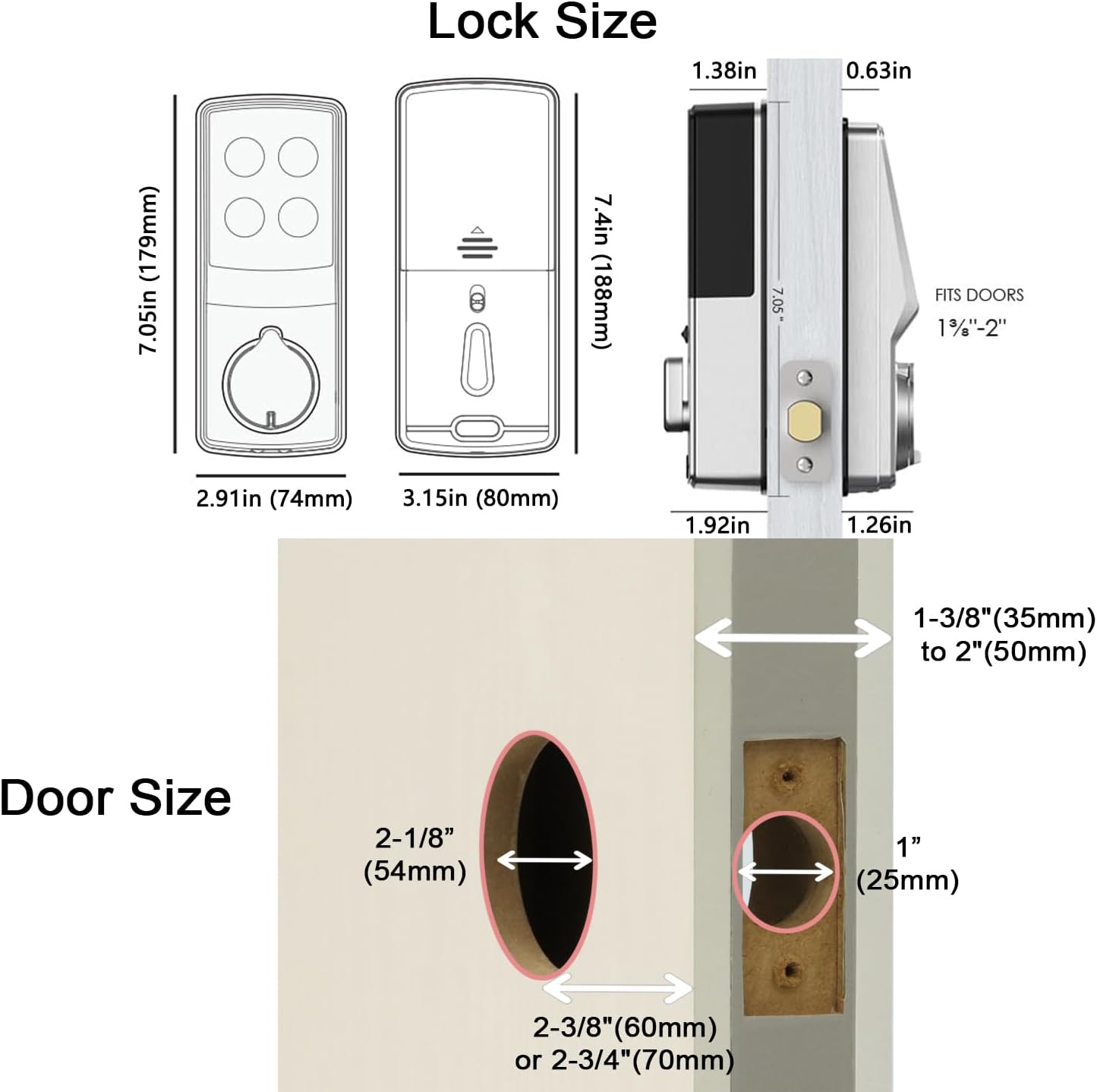 Lockly Smart Door Lock  C Keyless Entry with Biometric Fingerprint, Voice Control, Matte Black, Latch Edition, Wi-Fi & Bluetooth Enabled