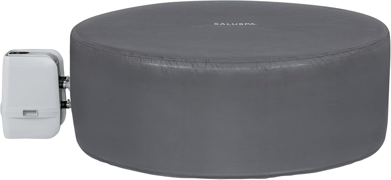 Bestway SaluSpa Miami EnergySense AirJet Inflatable Hot Tub Spa (71��� x 26���) | Portable Hot Tub with 2 Covers (1 Energy-Efficient Thermal Cover and 1 Standard Cover) | Fits Up to 2-4 Persons | Black