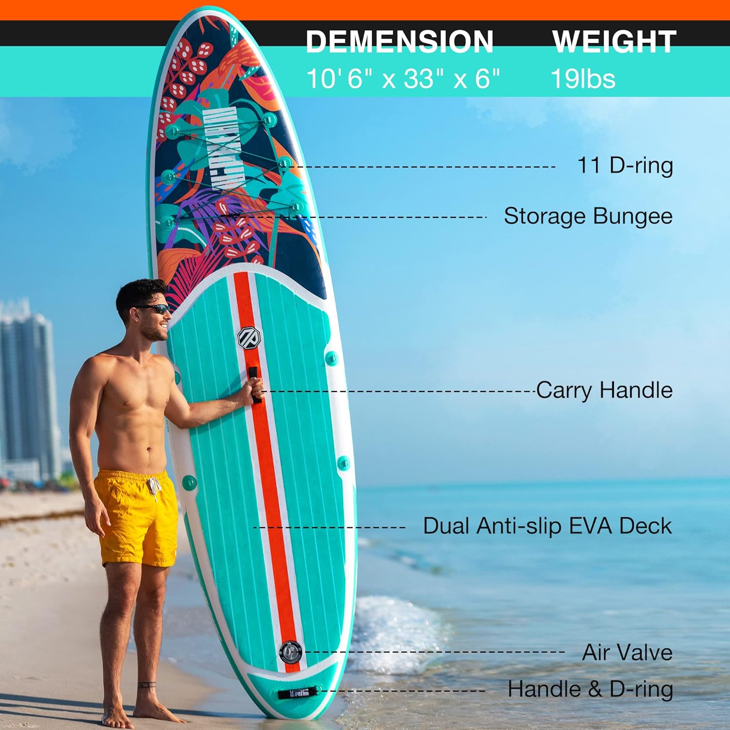 Stand Up Paddle Board with SUP Accessories, Anti-Slip EVA Deck, 10 ?�� ?Inflatable Paddle Boards for Adults & Youth of All Skill Levels