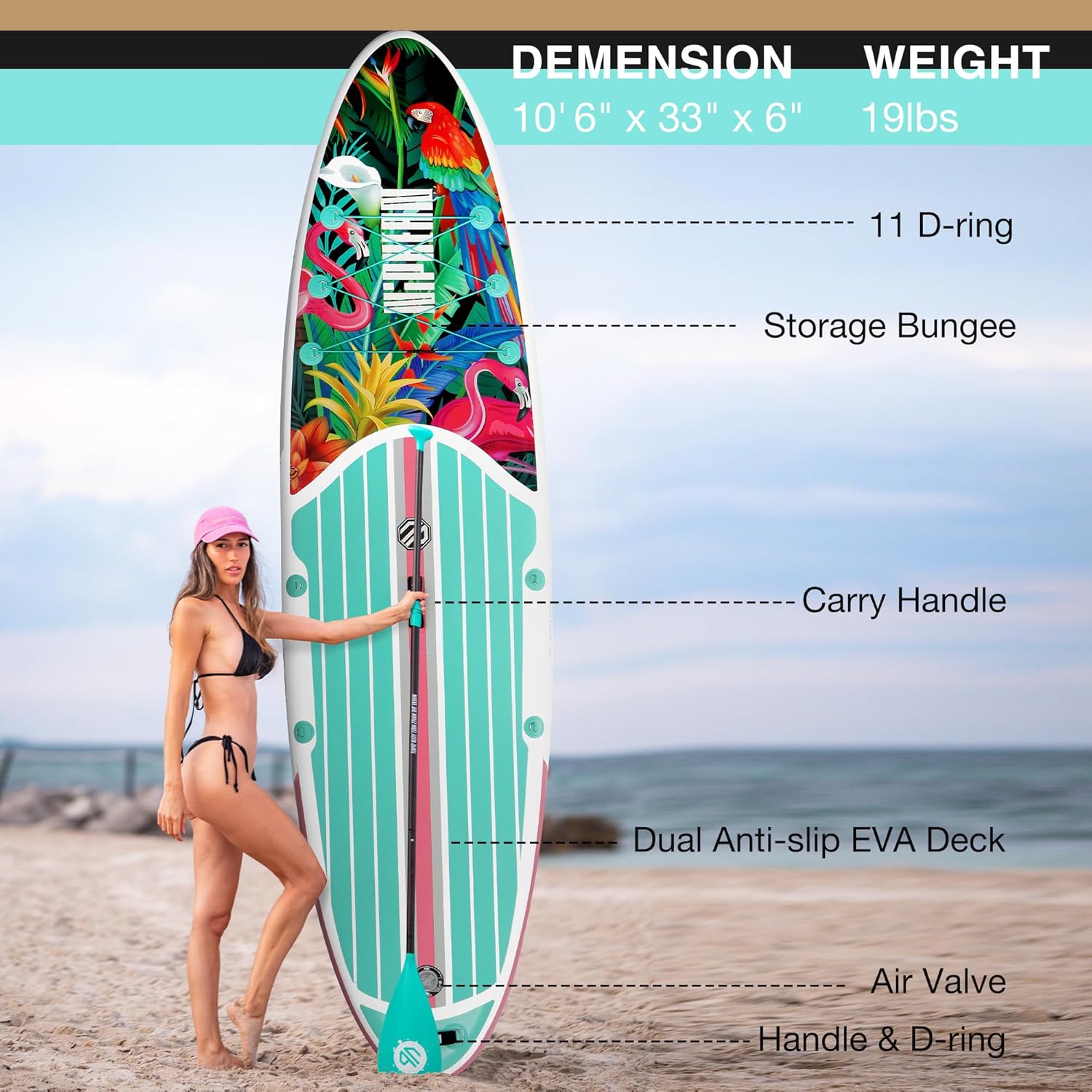 Stand Up Paddle Board with SUP Accessories, Anti-Slip EVA Deck, 10 ?�� ?Inflatable Paddle Boards for Adults & Youth of All Skill Levels