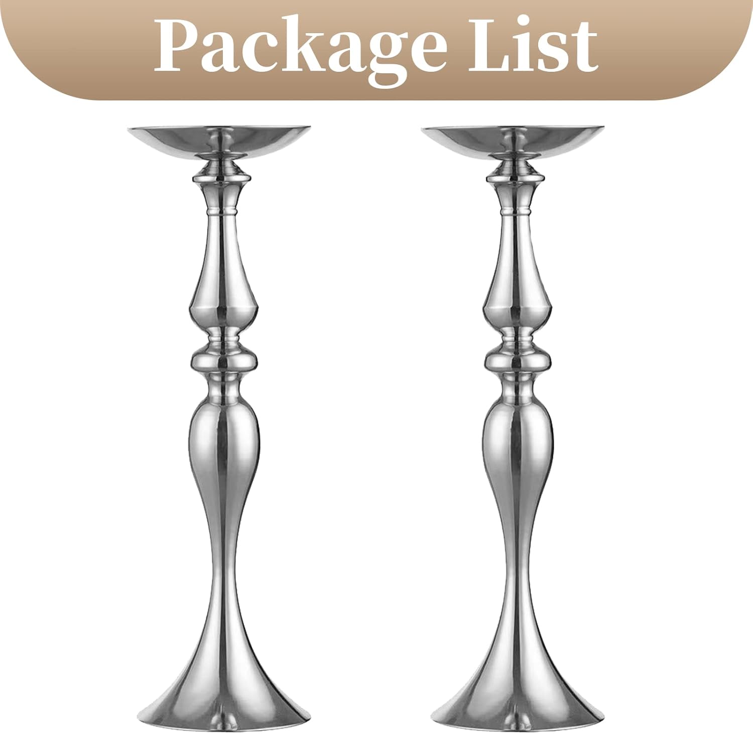 Elegant Silver Metal Wedding Centerpiece Stand 31.5     C Tall Tabletop Decor for Events & Parties