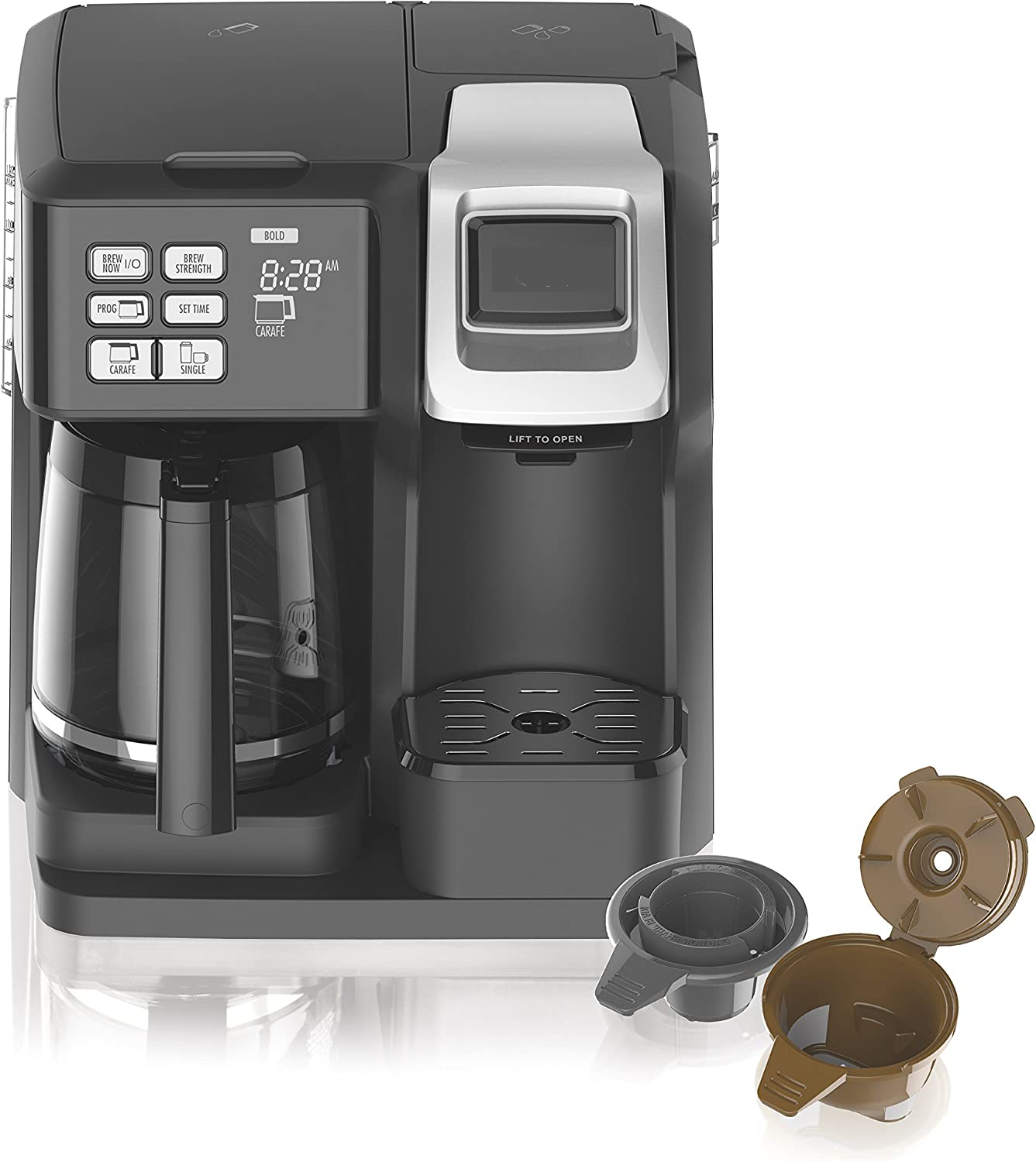Fast Brew 3-Way Coffee Maker, Single Serve & 12-Cup Pot, Large Reservoir, Easy Programming, Black