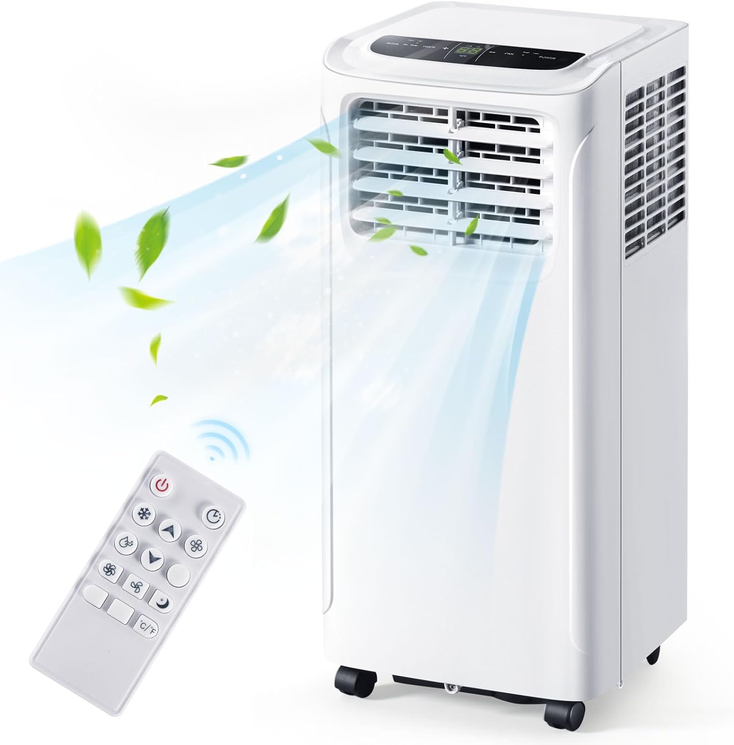 Portable Air Conditioner Cools up to 300 Sq.ft, 4-IN-1 Portable AC Unit with Cooling, Dehumidifier, Fan, 24H Timer (Window Venting Kit Included)