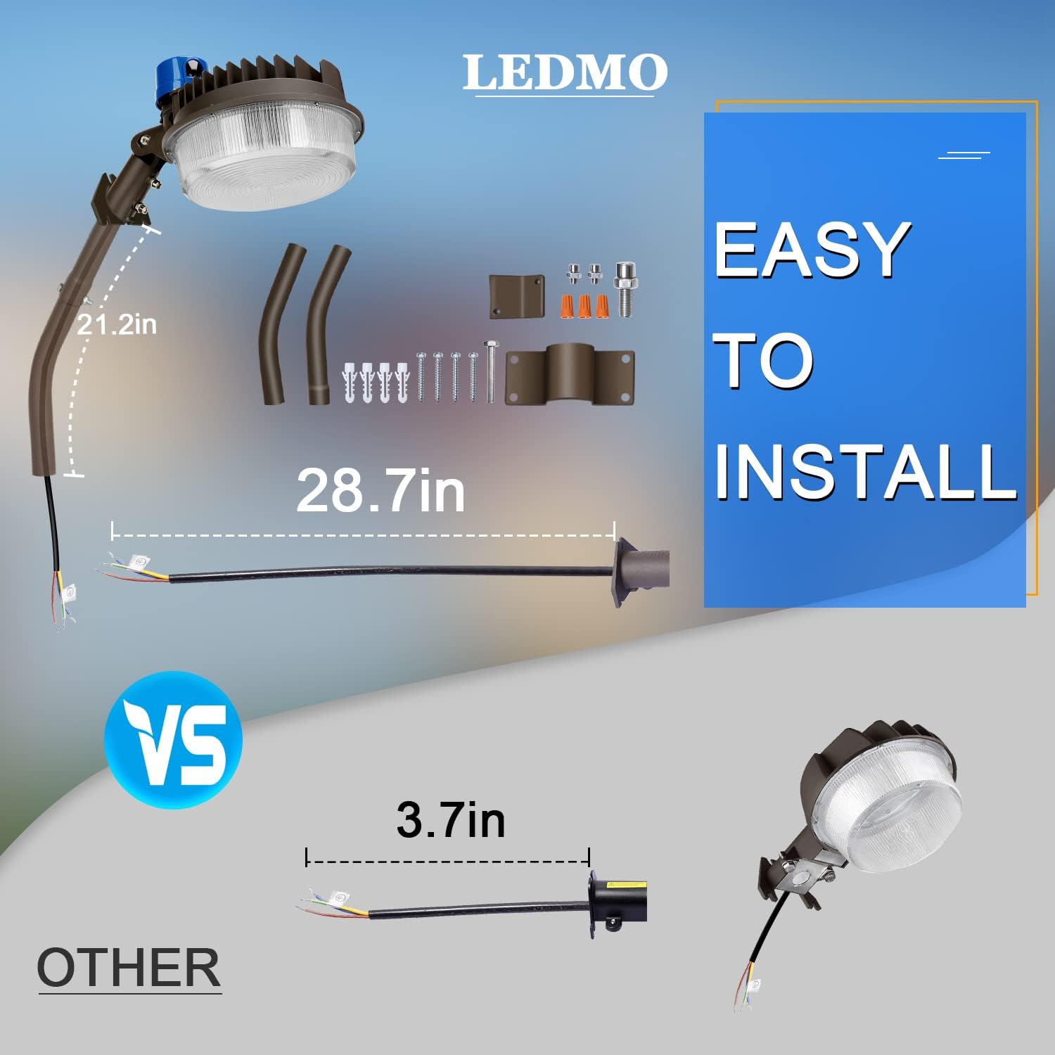 120W LED Barn Light Dusk to Dawn Outdoor Lighting 18000lm 5000K LED Security Lights Adjustable Angle IP65 Waterproof Flood Lights Outdoor for Yard Warehouse ? Pack