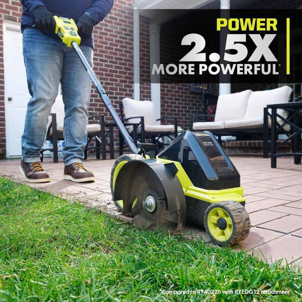 RY40760-AC 40V HP Brushless 9 in. Edger w/ Extra Edger Blade, 4.0 Ah Battery and Charger