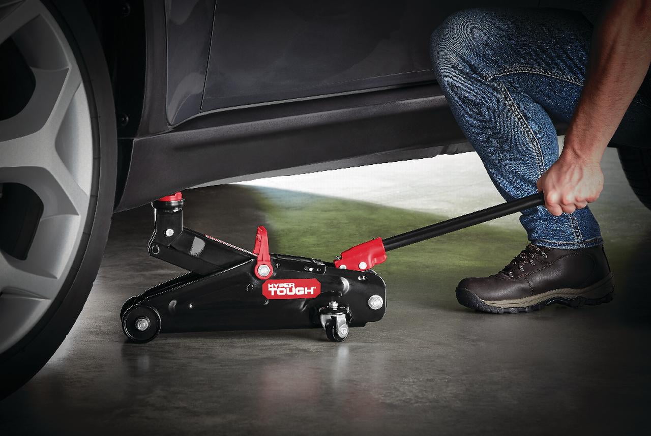 Hyper Tough 2-Ton Trolley Jack, Heavy-Duty Steel, 5-1/8��� to 13��� Lift Range, Safety Valve, Portable