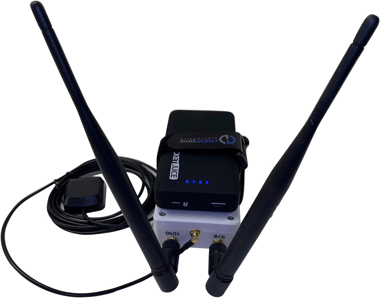 Dual Band Receiver Aviation Weather and Traffic - External WAAS GPS, AHRS, Battery Pack, Suction Mount, Antennas, SDR