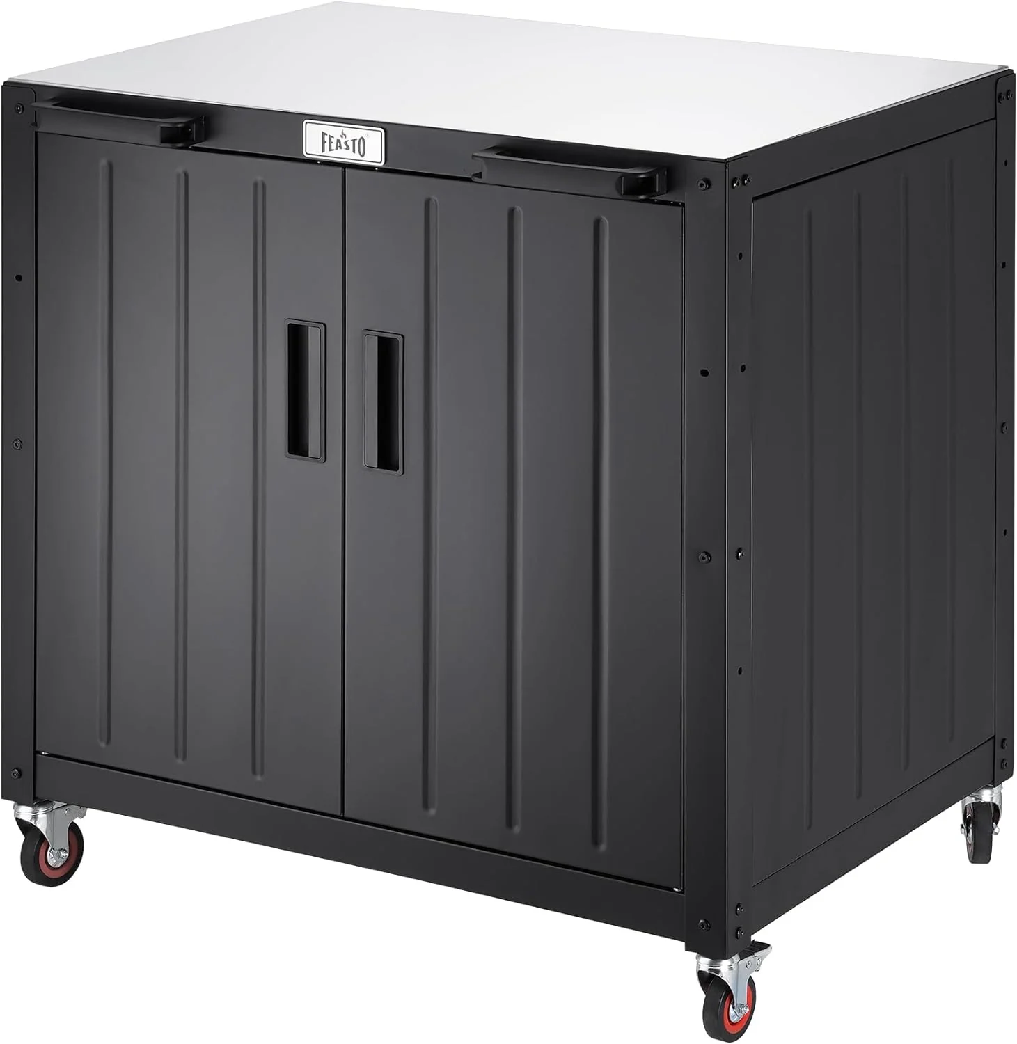 Modular Outdoor Kitchen Island with Propane Stoves and Storage