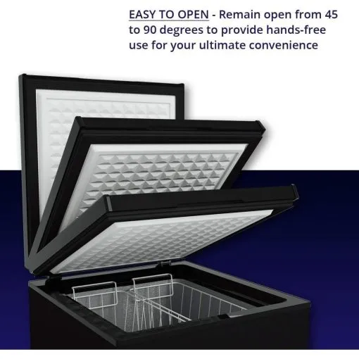 Northair 3.5 Cu Ft Chest Freezer, Black �C Quiet Compressor, 2 Removable Baskets, 7 Temp Settings