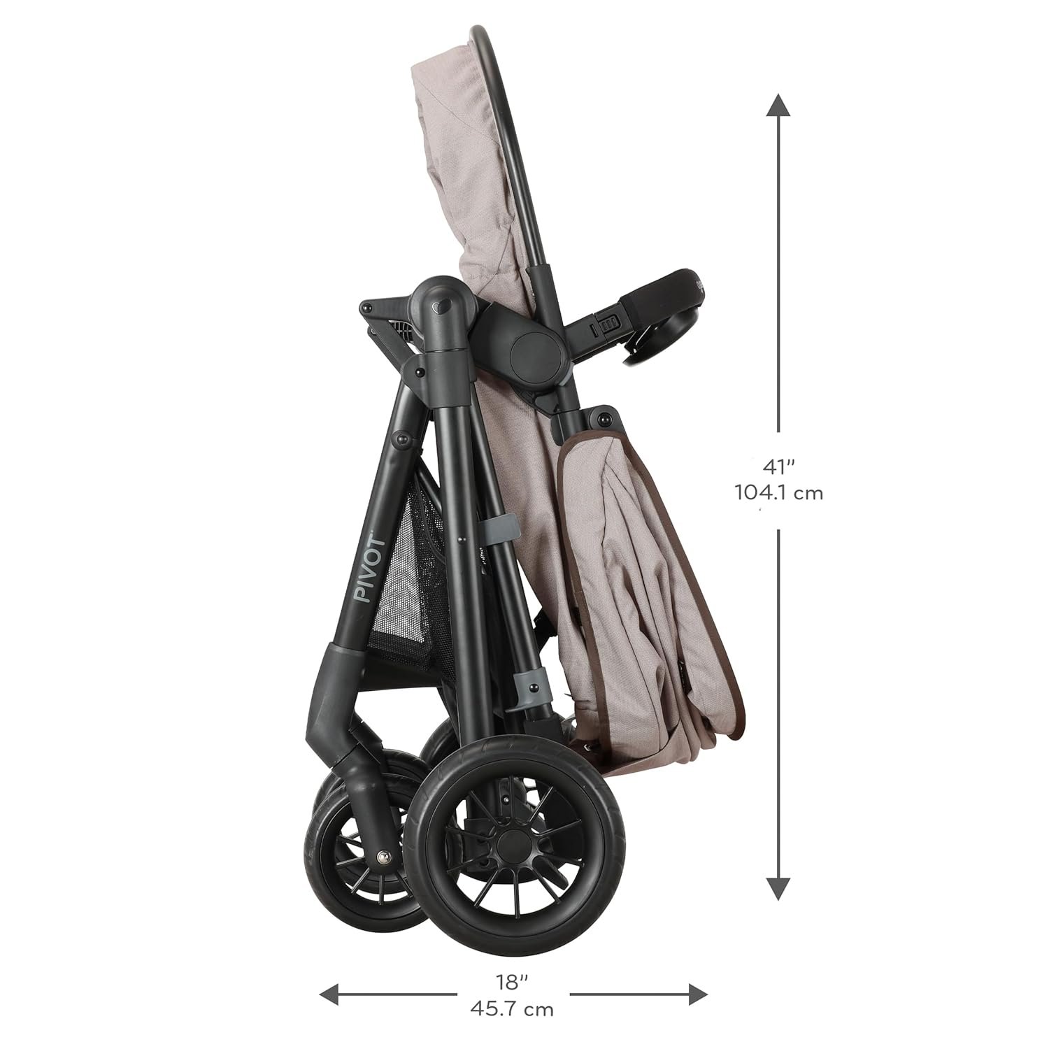 Pivot Modular Travel System with LiteMax Infant Car Seat with Anti-Rebound Bar (Desert Tan)