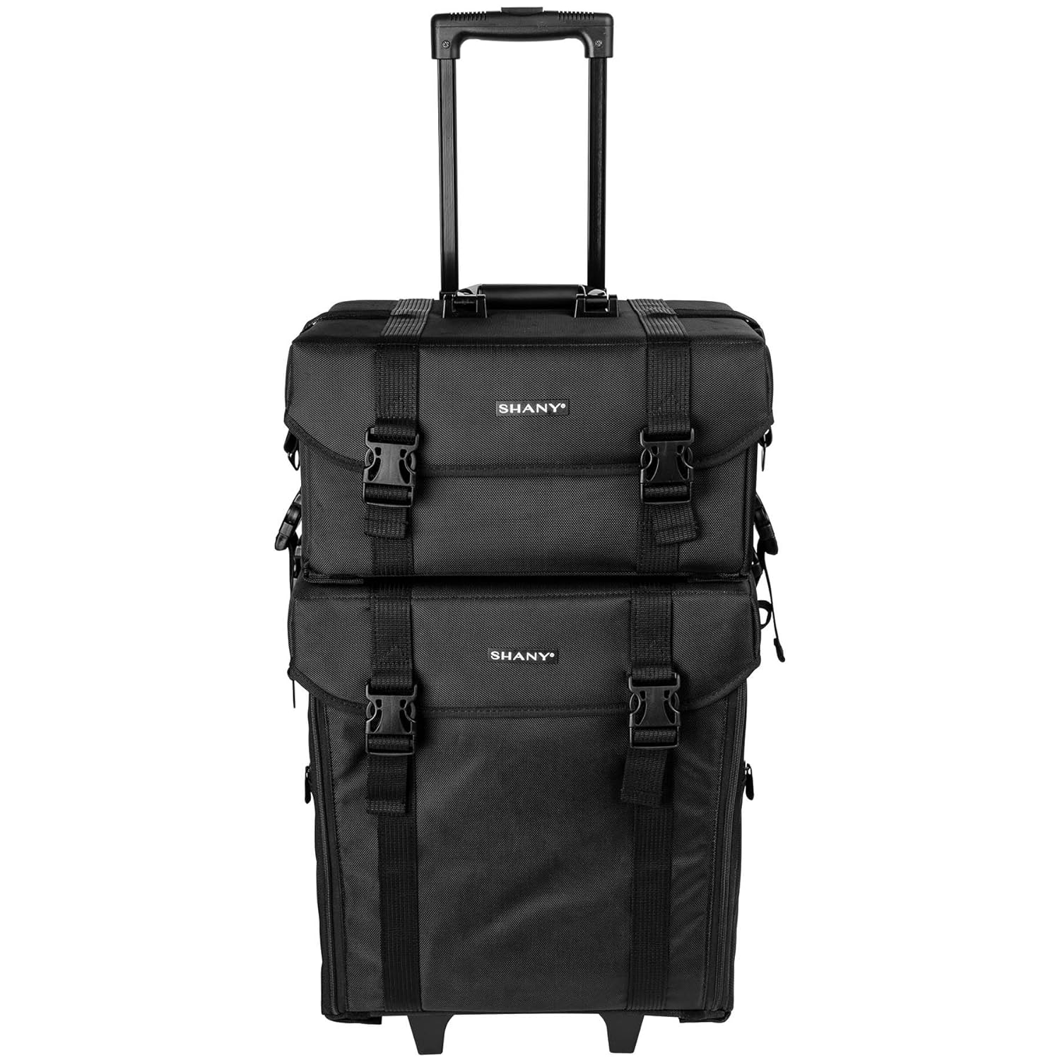 Jet Black Vinyl Cosmetic Case Travel Bag