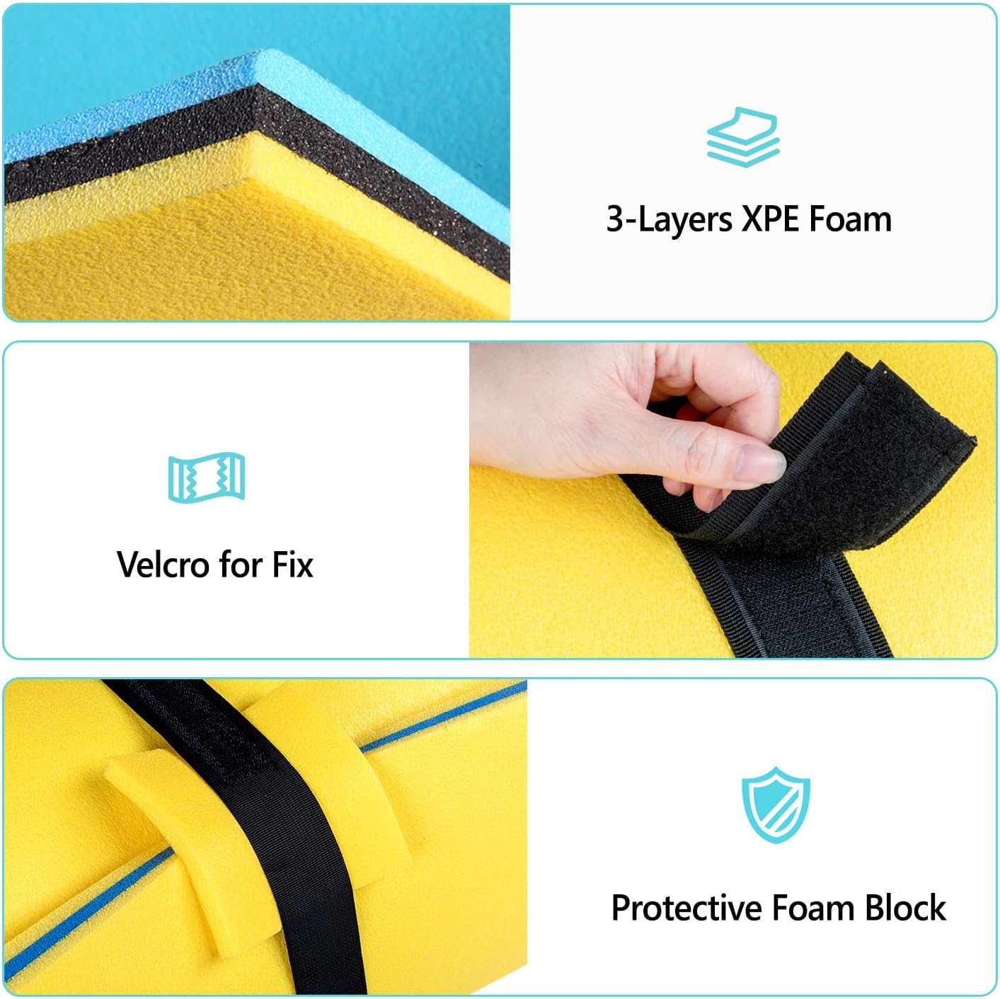 Floating Water Mat, 9/12/18 FT Lily Pad Floating Mat for The Water, 3-Layer XPE Foam Water Floating Island w/Bungee Tether & Storage Straps for Lake Pool Beach River