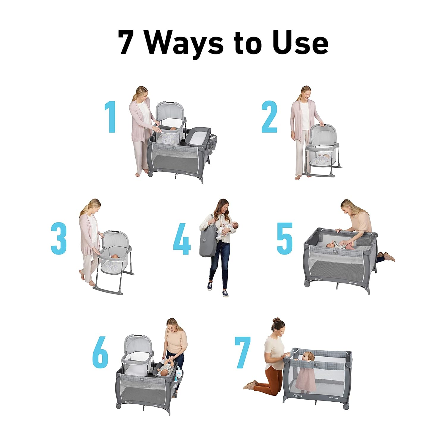 Graco Pack 'n Play Close2Baby Bassinet Playard Features Portable Bassinet Diaper Changer and More, Derby