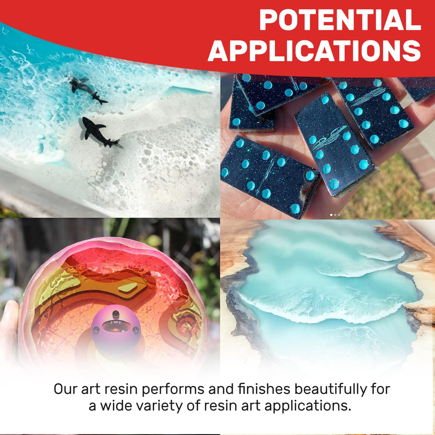 Epoxy Resin & Hardener | Two Part Art Resin Features UV Inhibition, Longer Working Time, Special Formulation for Resin Art | Professional Grade Crystal Clear Epoxy Resin (2 Gallon)