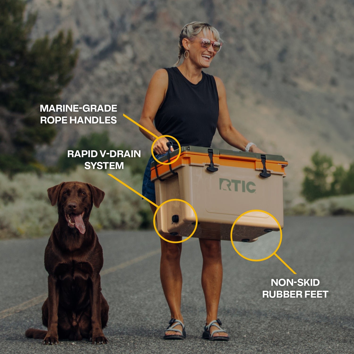 32 QT Ultra-Light Hard-Sided Ice Chest Cooler, Dark Grey And Cool Grey, Fits 48 Cans