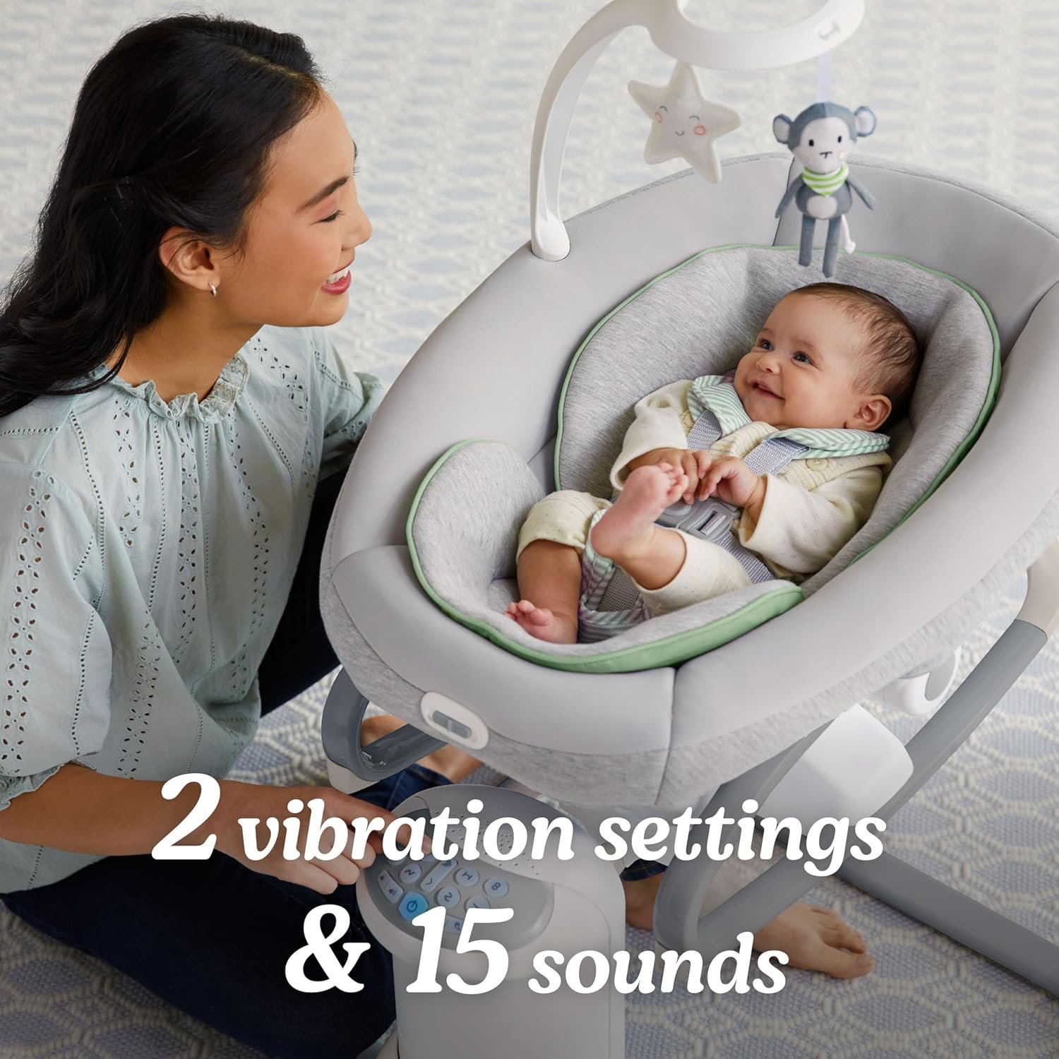 Soothe My Way with Removable Rocker, Madden �C Versatile Baby Swing & Portable Rocker