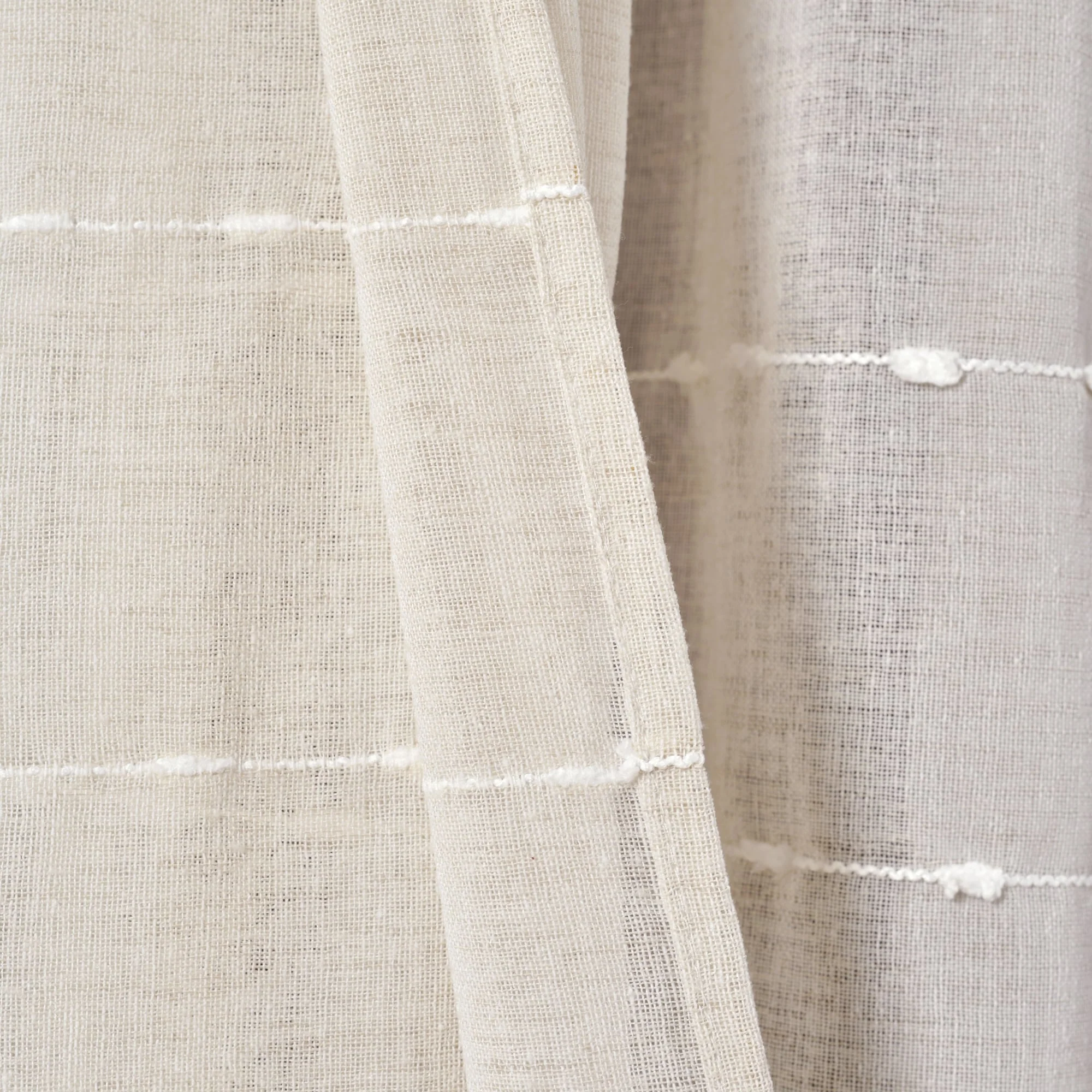 Lush Decor Farmhouse Textured Grommet Sheer Window Curtain Panel Pair