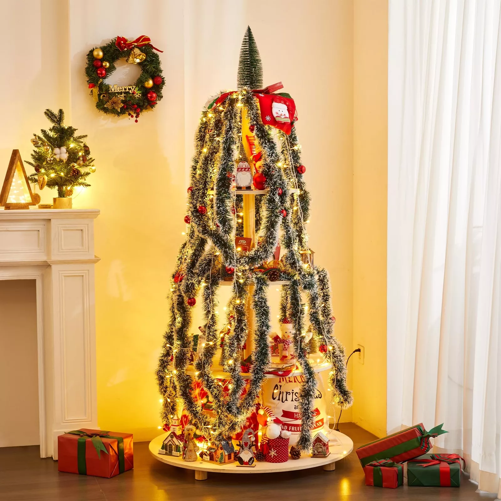 5.15Ft Christmas Tree, 5 Tier Christmas Tree