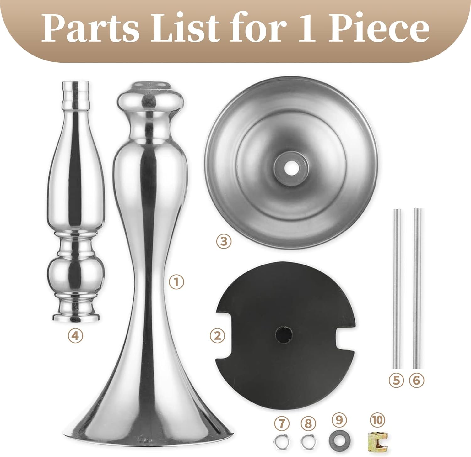 Elegant Silver Metal Wedding Centerpiece Stand 31.5     C Tall Tabletop Decor for Events & Parties