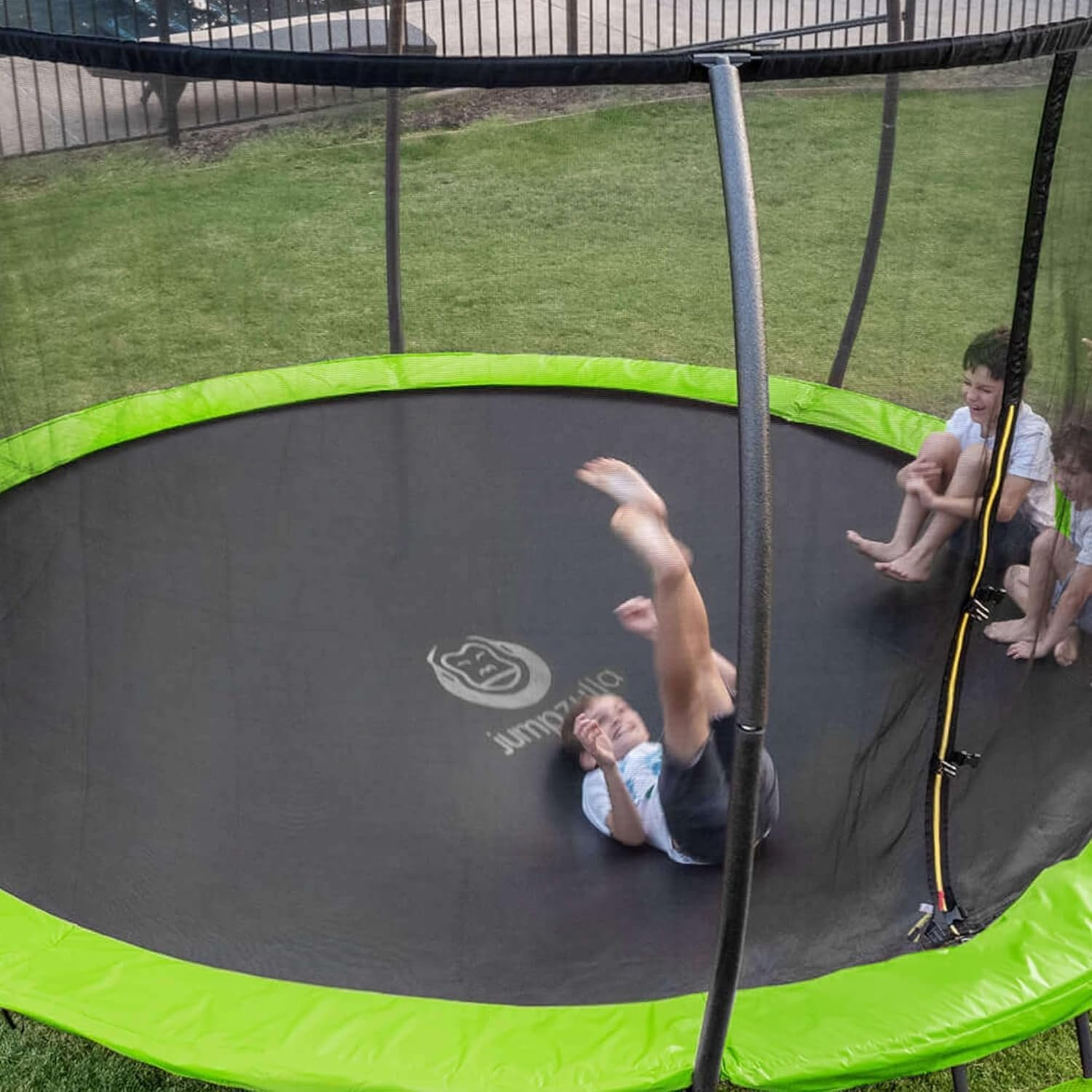 JUMPZYLLA Trampoline 8FT 10FT 12FT 14FT 15FT 16FT Trampoline with Enclosure �C Recreational Trampolines with Ladder and AntiRust Coating, ASTM Approval Outdoor Trampoline for Kids