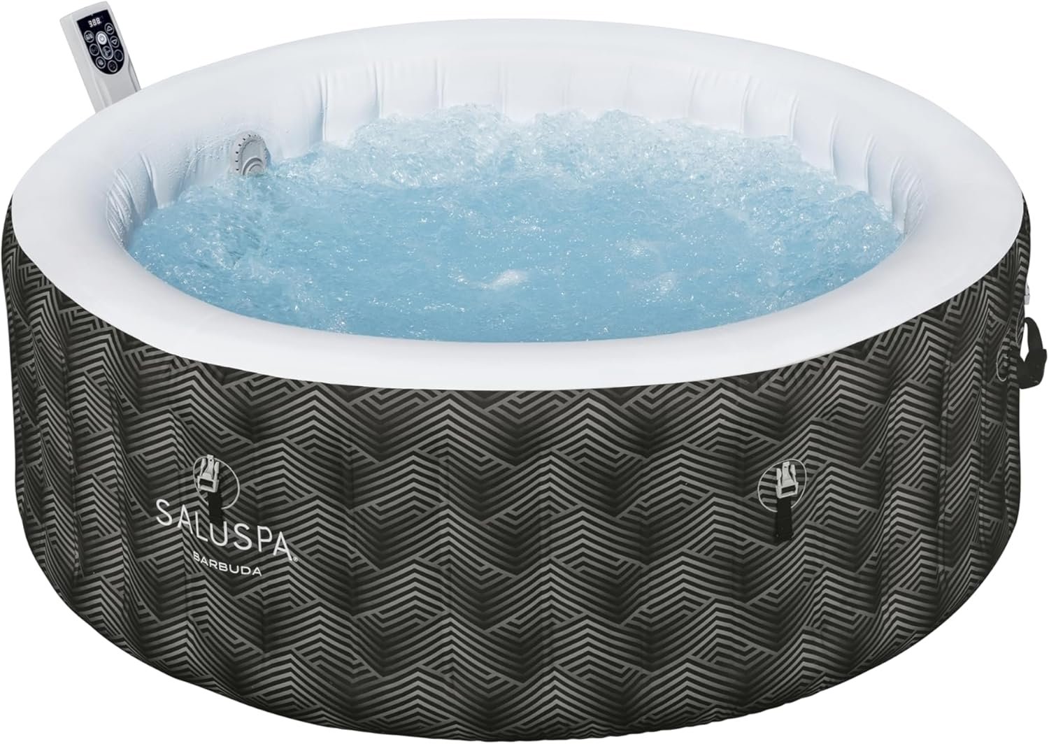Bestway SaluSpa Miami EnergySense AirJet Inflatable Hot Tub Spa (71��� x 26���) | Portable Hot Tub with 2 Covers (1 Energy-Efficient Thermal Cover and 1 Standard Cover) | Fits Up to 2-4 Persons | Black