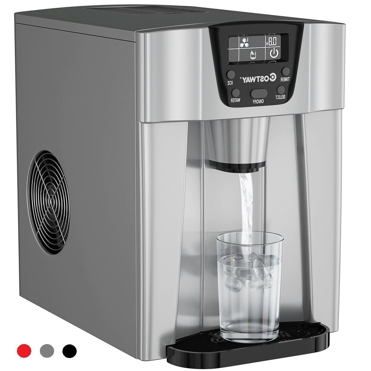 2 in 1 Ice Maker Water Dispenser Countertop 36lbs/24H LCD Display Portable New �C Black