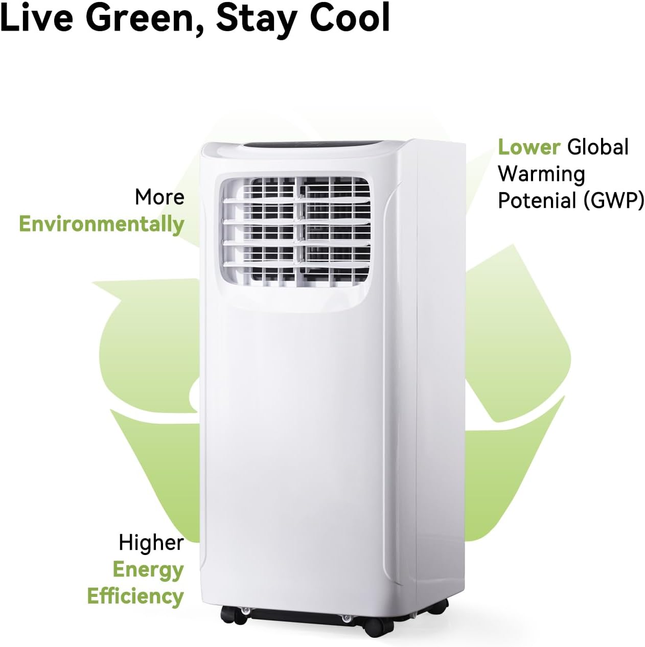 Portable Air Conditioner Cools up to 300 Sq.ft, 4-IN-1 Portable AC Unit with Cooling, Dehumidifier, Fan, 24H Timer (Window Venting Kit Included)