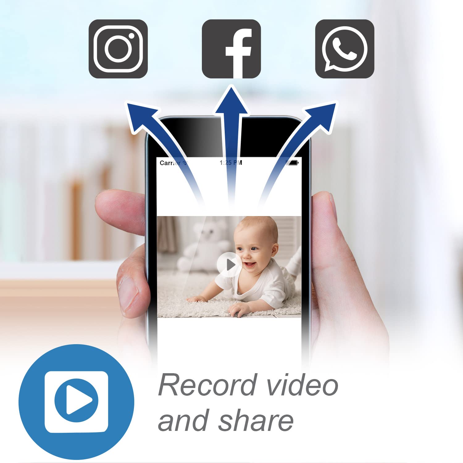 VTech RM7764-2HD Smart Baby Monitor with 1080p FHD, Night Vision, Temperature Sensor, 360   Pan & Tilt, Two-Way Talk